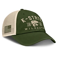 Casquette ajustable de camionneur Frontier OHT Military Appreciation de Kansas State Wildcats de Fanatics pour hommes Olive