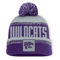 Men's Fanatics Purple/Gray Kansas State Wildcats Thrive Cuffed Knit Hat with Pom