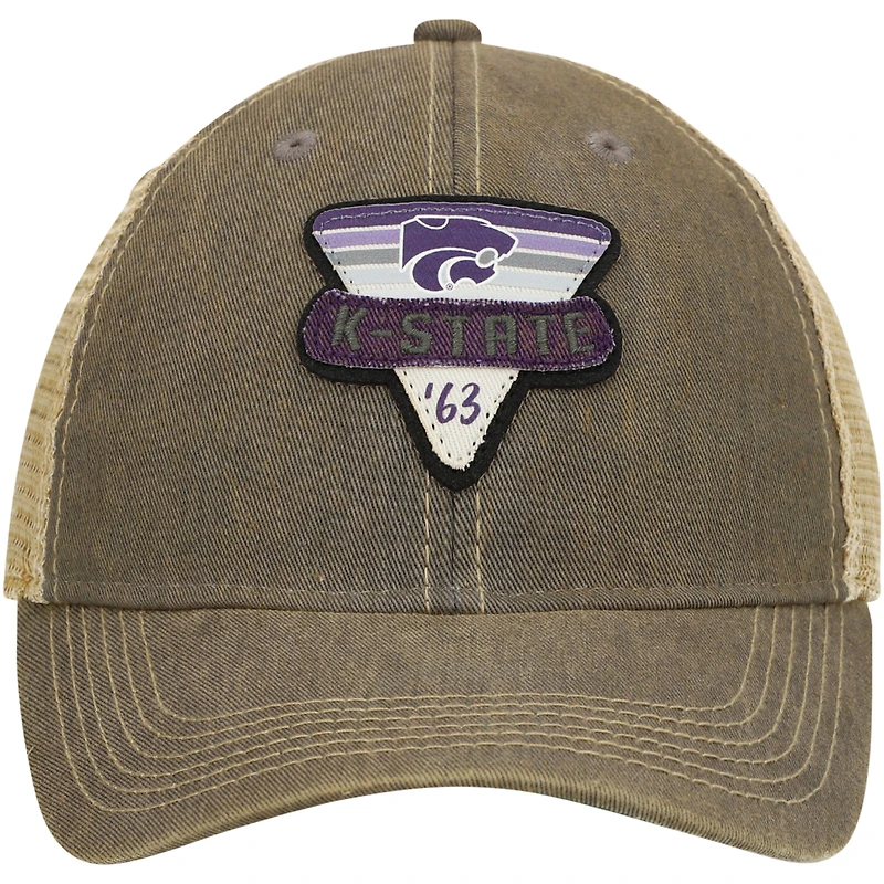 Casquette Trucker Snapback Legacy Point Old Favourite Kansas State Wildcats pour hommes, gris/naturel
