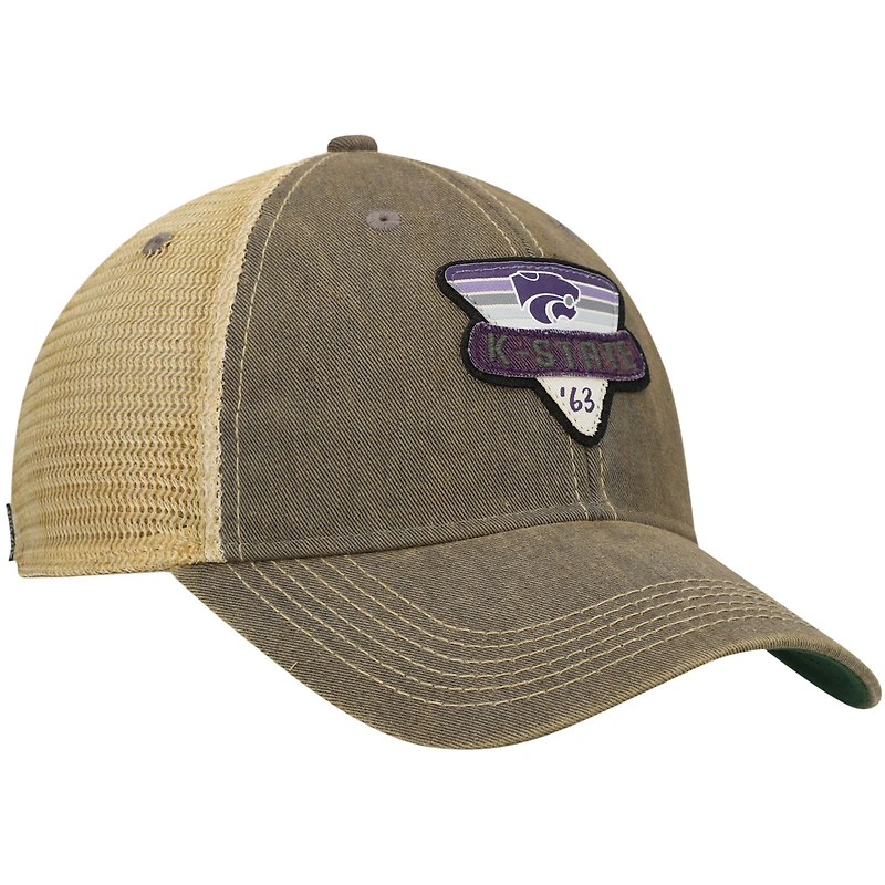 Casquette Trucker Snapback Legacy Point Old Favourite Kansas State Wildcats pour hommes, gris/naturel