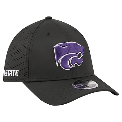 Men's New Era Black Kansas State Wildcats 39THIRTY M-Crown Flex Fit Hat