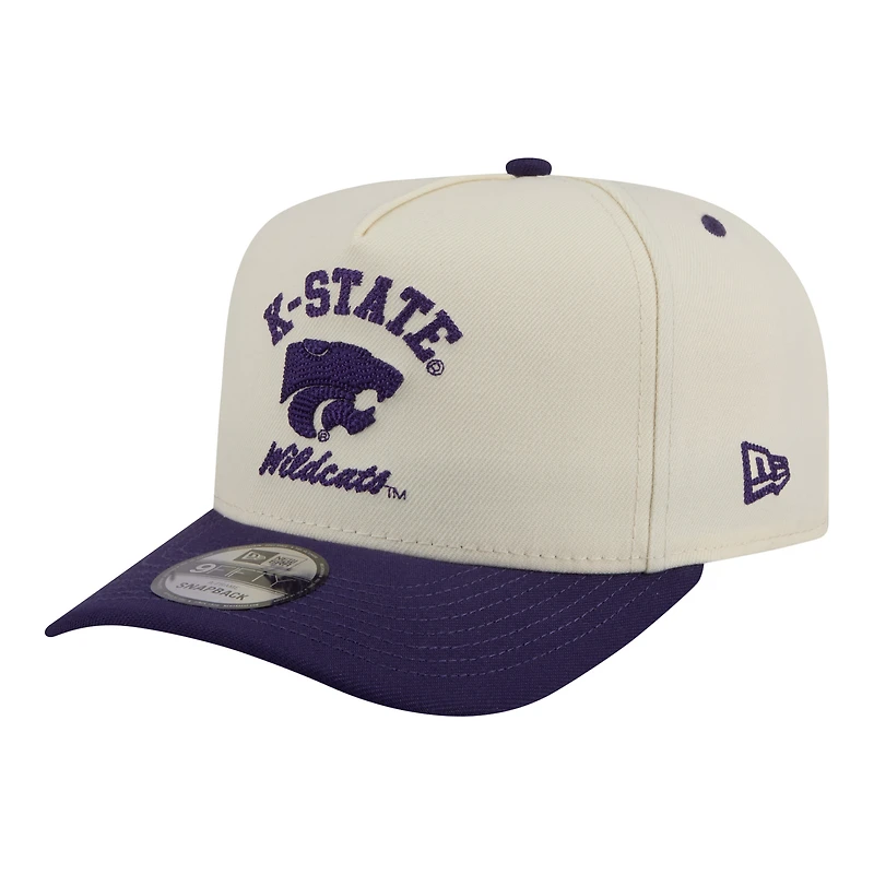Men's New Era Cream/Purple Kansas State Wildcats Two-Tone Arched 9FIFTY Snapback Hat