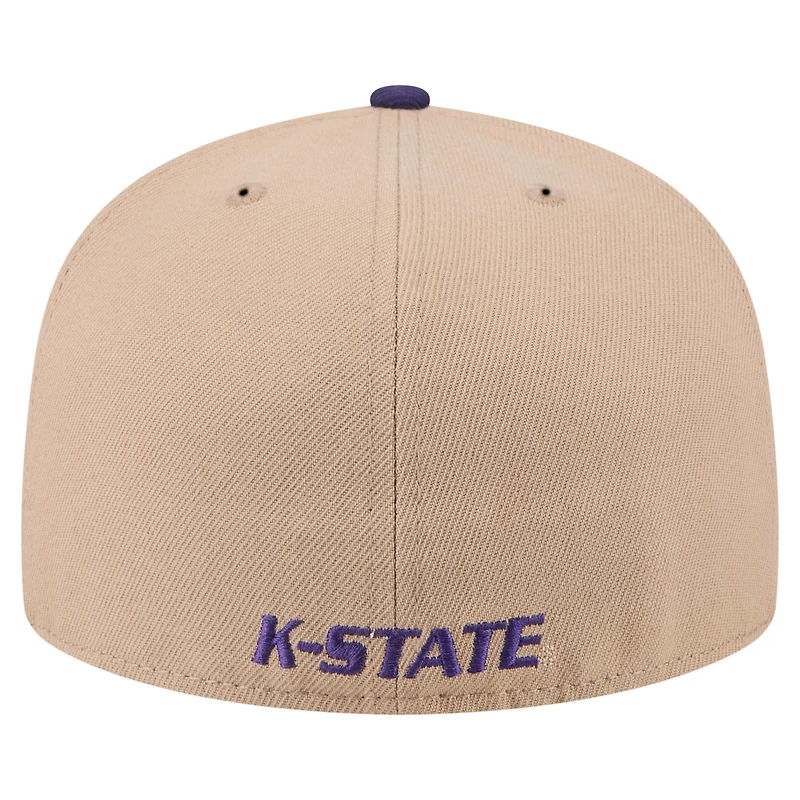 Men's New Era  Khaki Kansas State Wildcats Two-Tone 59FIFTY Fitted Hat
