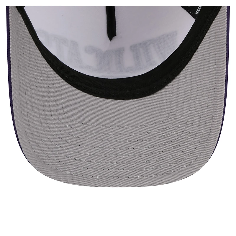 Men's New Era White/Purple Kansas State Wildcats Arch Two-Tone Rope 9FORTY A-Frame M-Crown Adjustable Hat