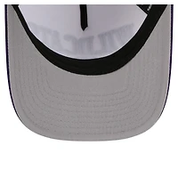 Men's New Era White/Purple Kansas State Wildcats Arch Two-Tone Rope 9FORTY A-Frame M-Crown Adjustable Hat