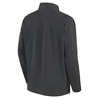 Men's Nike Anthracite Kansas State Wildcats 2024 Sideline Coach Quarter-Zip Hoodie Jacket