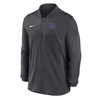 Pull Nike anthracite Kansas State Wildcats Dri-FIT à demi-zip pour homme