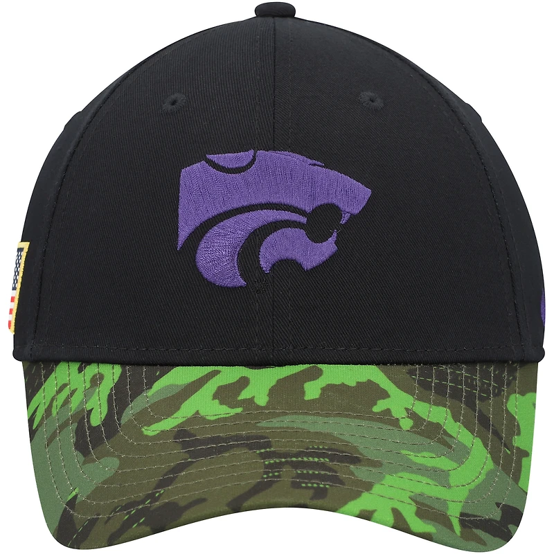Nike Legacy91 Casquette réglable pour homme Kansas State Wildcats Veterans Day 2Tone noir/camouflage