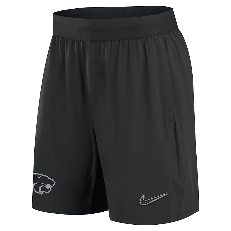 Men's Nike Black Kansas State Wildcats 2024/25 Sideline Performance Woven Shorts