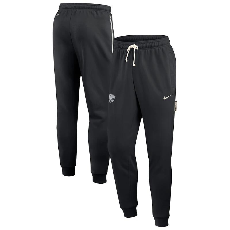 Men's Nike Black Kansas State Wildcats 2025 Sideline Standard Issue Dri-FIT Taper Sweatpants