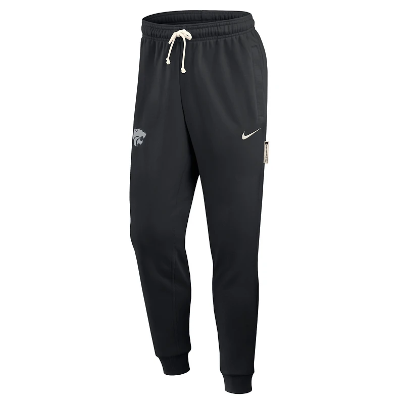 Men's Nike Black Kansas State Wildcats 2025 Sideline Standard Issue Dri-FIT Taper Sweatpants