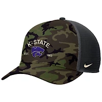 Casquette de camionneur ajustable Nike Camo Kansas State Wildcats 2025 Military Appreciation Rise pour homme