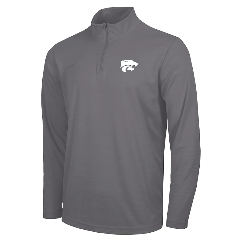 Pull Nike Intensity Performance à quart de zip pour homme, gris, Kansas State Wildcats