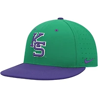 Casquette ajustée Nike Kansas State Wildcats Aero True Baseball Performance pour homme, verte