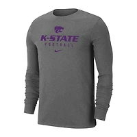 Men's Nike  Heather Gray Kansas State Wildcats Changeover Long Sleeve T-Shirt