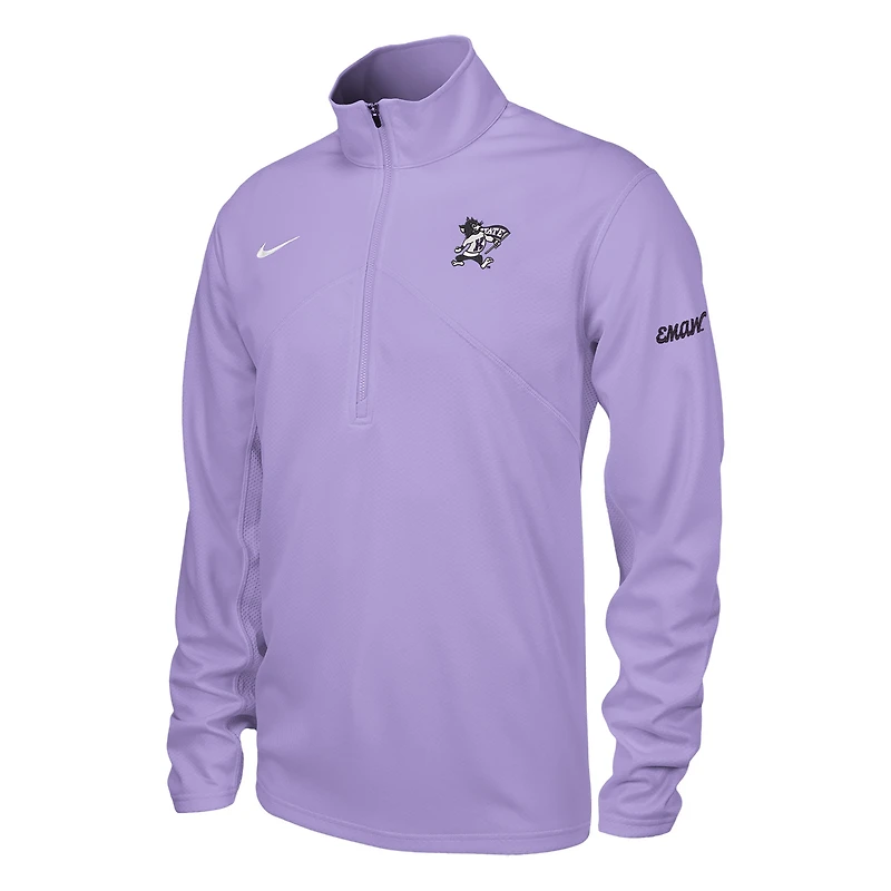 Haut d'entraînement à demi-zip Nike Lavender Kansas State Wildcats pour homme