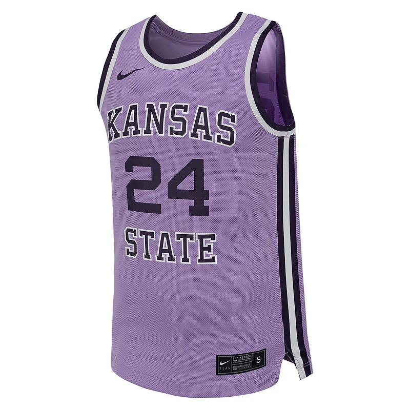 Men's Nike #24 Lavender Kansas State Wildcats Retro Replica Basketball Jersey