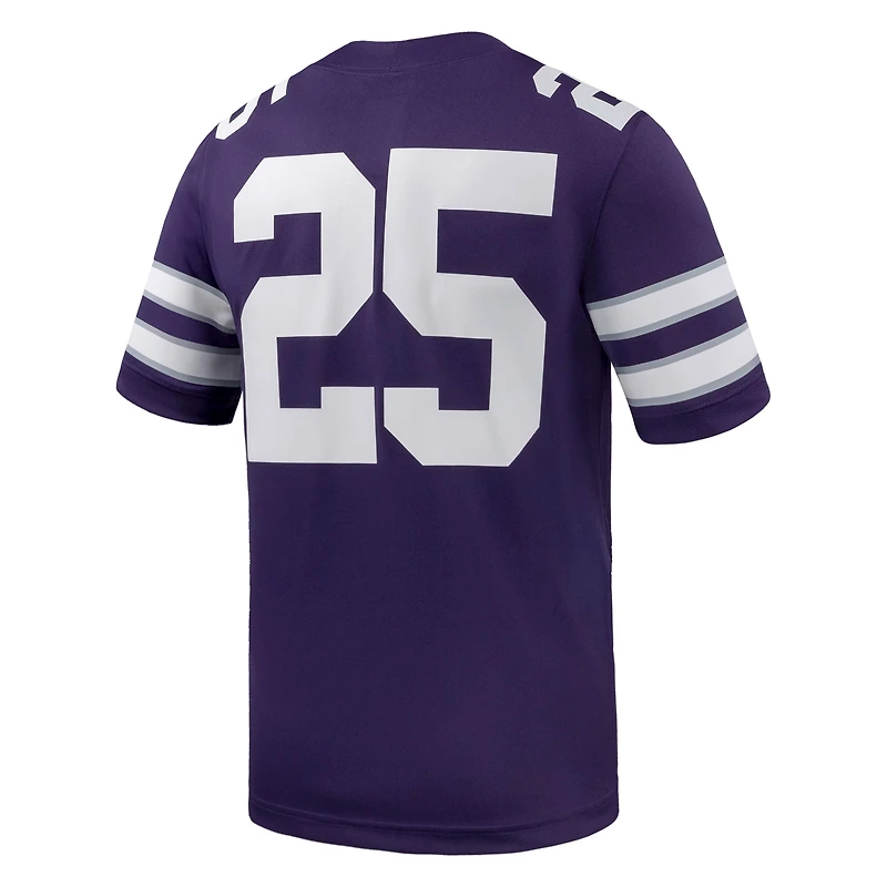 Men's Nike #25 Purple Kansas State Wildcats Game Football Jersey