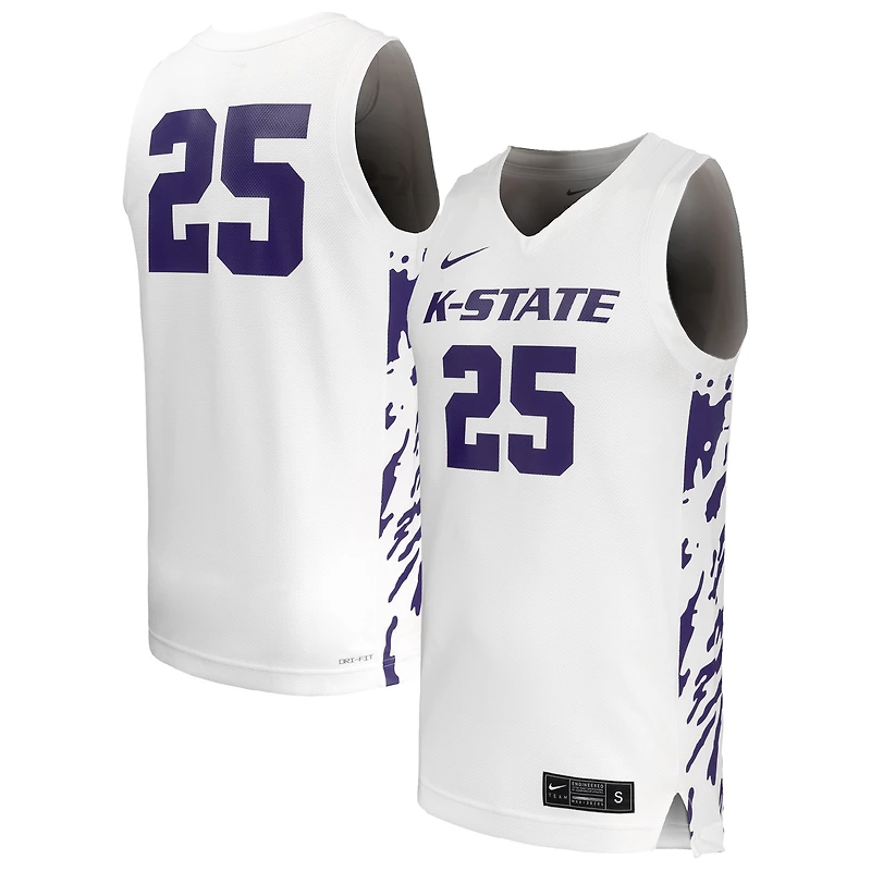 Maillot de basket-ball réplique blanc Kansas State Wildcats #25 pour homme Nike