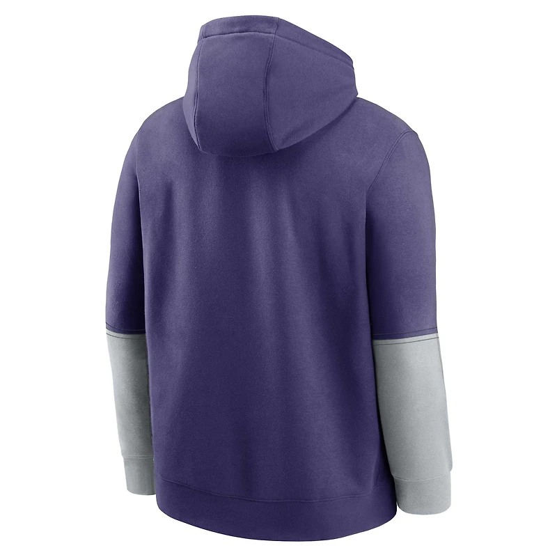 Men's Nike Purple Kansas State Wildcats 2024 Sideline Club Fleece Pullover Hoodie