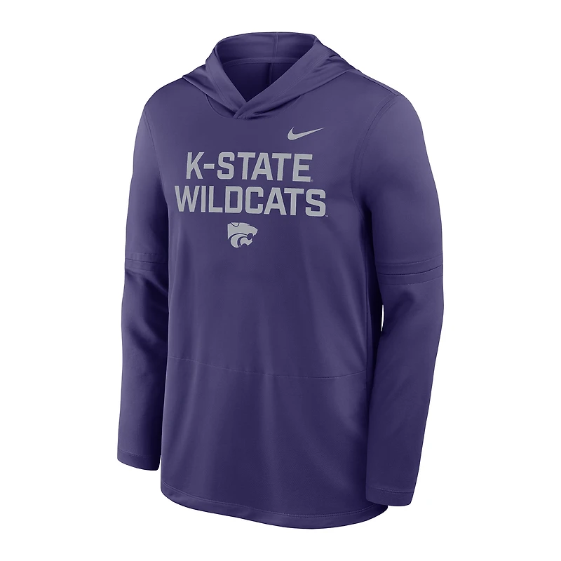 Sweat à capuche manches longues Nike violet Kansas State Wildcats 2025 Sideline Dri-FIT pour homme