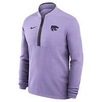 Haut Nike violet à fermeture éclair quart de tour pour homme Kansas State Wildcats Coaches Courtside Basketball Victory Performance