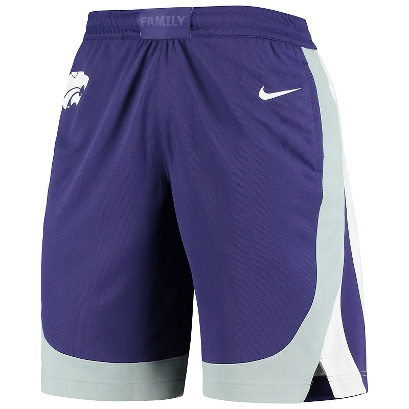 Short de basket-ball Nike pour homme, réplique l'équipe des Wildcats Kansas State, violet