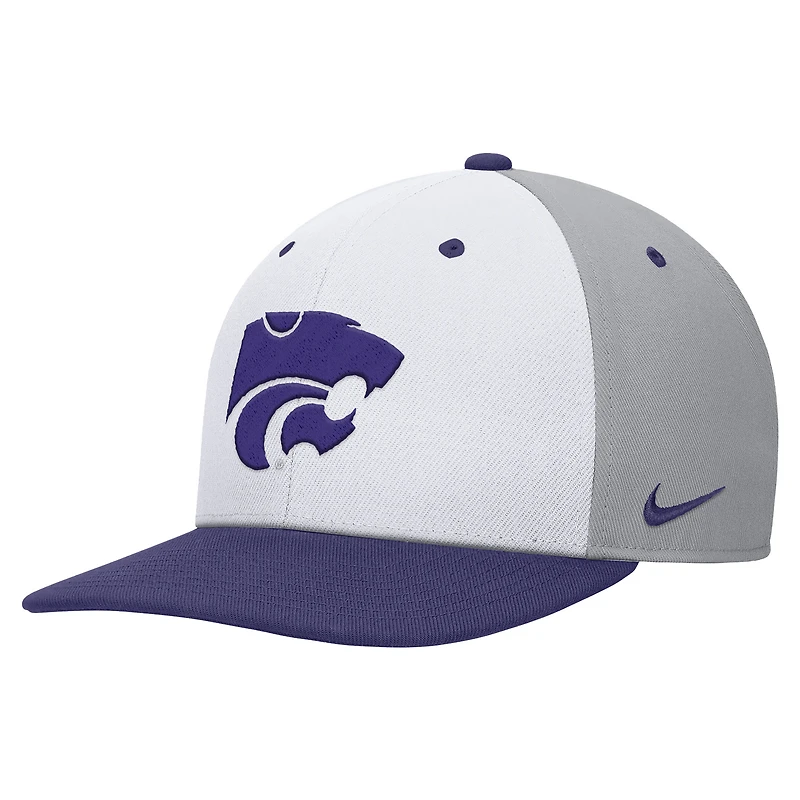 Men's Nike White/Gray Kansas State Wildcats Pro Performance Snapback Hat