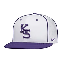 Casquette de baseball Nike blanche Kansas State Wildcats 2025 On-Field True Performance pour homme