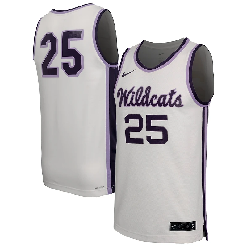 Maillot de basket-ball rétro réplique blanc Kansas State Wildcats #25 pour homme Nike