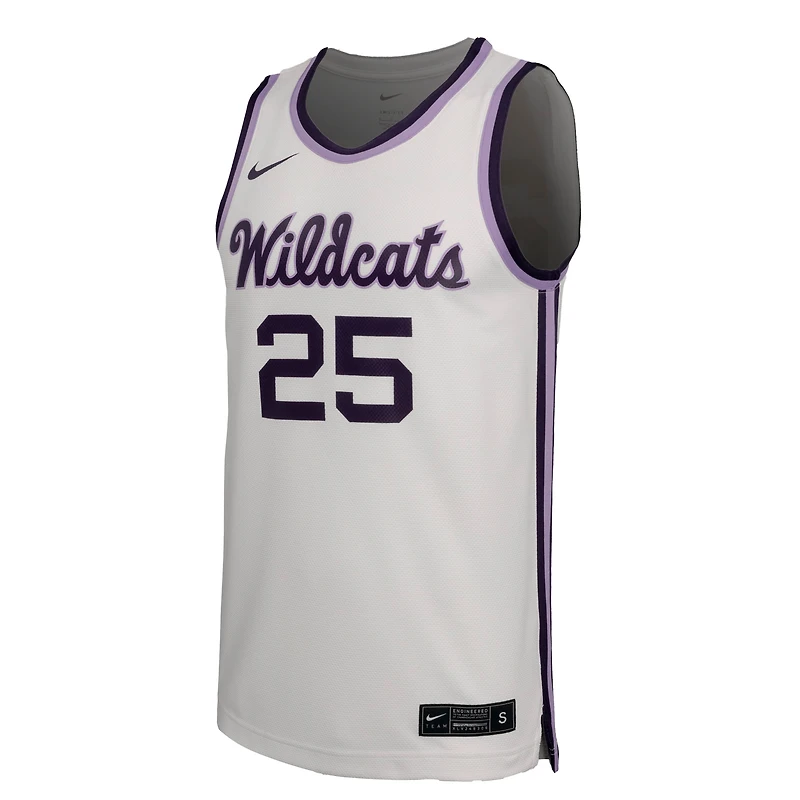 Maillot de basket-ball rétro réplique blanc Kansas State Wildcats #25 pour homme Nike