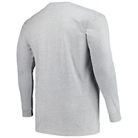 Men's Profile Gray Kansas State Wildcats Big & Tall Two-Hit Long Sleeve T-Shirt