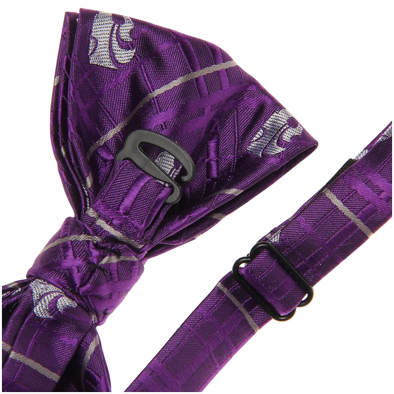 Nœud papillon Oxford violet pour homme, motif Wildcats de l'Université d'État du Kansas