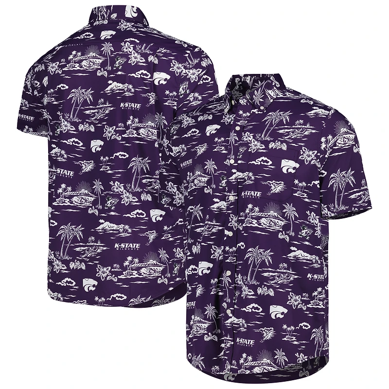 Chemise boutonnée performance Reyn Spooner pour homme des Wildcats de l'État du Kansas, violet