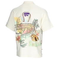 Men's Tommy Bahama Cream Kansas State Wildcats Paradise Fly Ball Camp Button-Up Shirt