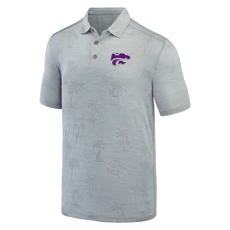 Men's Tommy Bahama Gray Kansas State Wildcats Sport Palm Coast Palmera IslandZone Polo