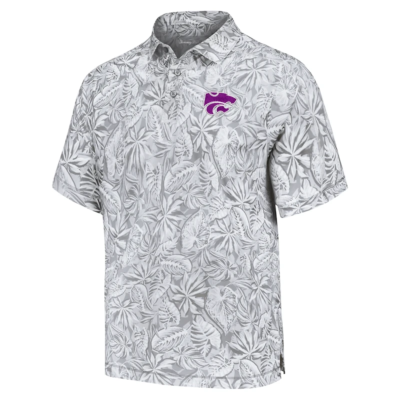 Men's Tommy Bahama Gray Kansas State Wildcats Tropical Score IslandZone Polo