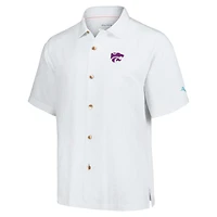 Chemise boutonnée Tommy Bahama pour hommes, blanche, Kansas State Wildcats Castaway Game Camp