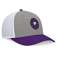 Casquette réglable Top of the World pour hommes, gris/violet, Kansas State Wildcats Rob Trucker