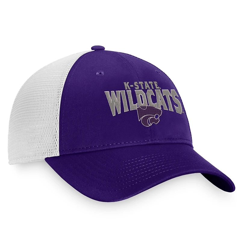 Casquette trucker snapback Top of the World violette et blanche Kansas State Wildcats Breakout pour homme