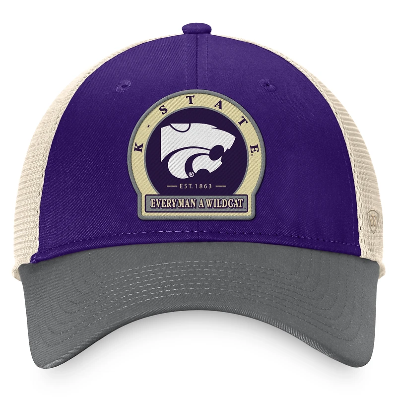 Casquette réglable pour hommes Top of the World Purple Kansas State Wildcats Refined Trucker