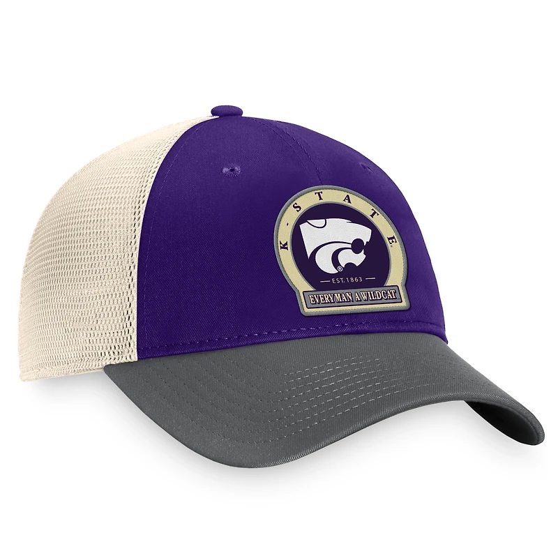 Casquette réglable pour hommes Top of the World Purple Kansas State Wildcats Refined Trucker