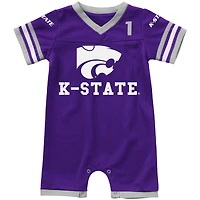 Newborn & Infant Colosseum Purple Kansas State Wildcats Bumpo Football Logo Romper