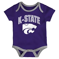 Ensemble de trois bodies pour nouveau-né et nourrisson Outerstuff Kansas State Wildcats jouer toute la journée