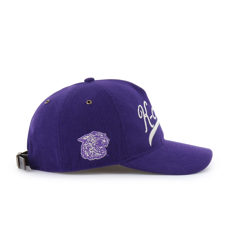 Casquette ajustable unisexe en velours côtelé Golden Age des Wildcats de l'État du Kansas, couleur violette, collection '47