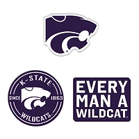 Lot de 3 aimants de réfrigérateur haut de gamme WinCraft Kansas State Wildcats
