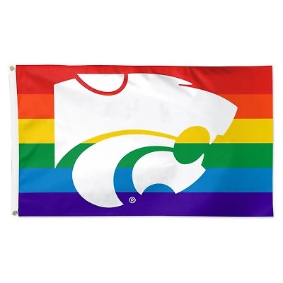 Drapeau de luxe WinCraft Kansas State Wildcats, simple face, 91 x 152 cm (3 x 5 pieds), fierté nationale