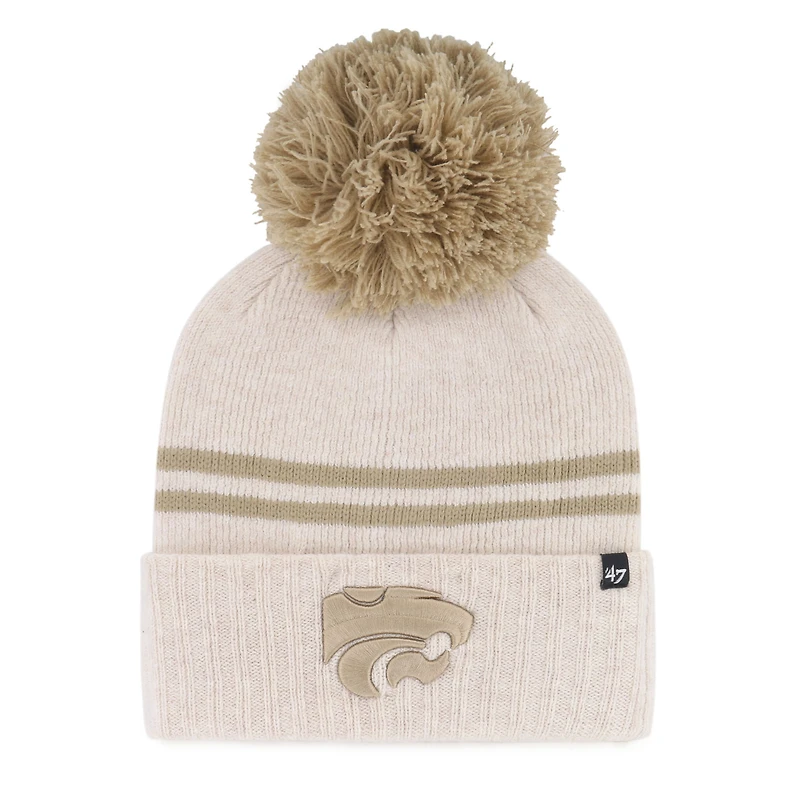 Bonnet en tricot à revers et pompon pour femme '47 Natural Kansas State Wildcats Core & Inline Latte