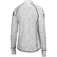 Haut léger à quart de fermeture éclair pour femme Colosseum Camo Kansas State Wildcats OHT Military Appréciation Officer Arctic