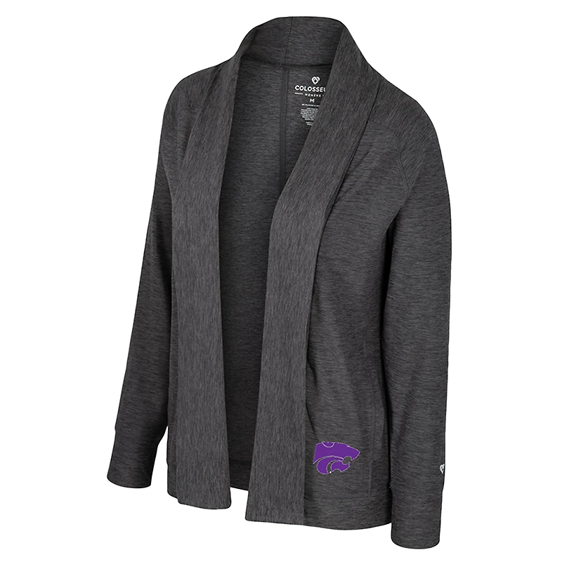 Women's Colosseum Charcoal Kansas State Wildcats Dash Cardigan